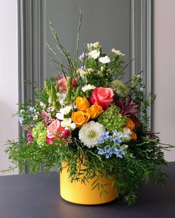 Handgemaakt bloemstuk van Atelier Odiel, bloemenatelier in Kortrijk.